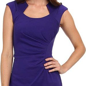 Calvin Klein Petite Cap-Sleeve Cutout-Neckline Byzantine 6P